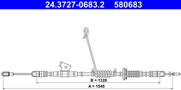 ATE 24.3727-0683.2 - Тросик, cтояночный тормоз abcparts.ee