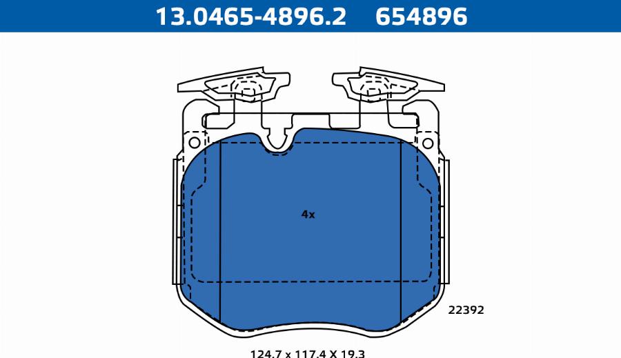 ATE-APAC 13.0465-4896.2 - Тормозные колодки, дисковые, комплект abcparts.ee