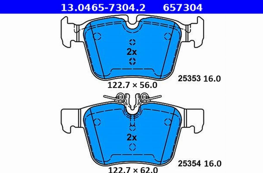 ATE-APAC 13.0465-7304.2 - Тормозные колодки, дисковые, комплект abcparts.ee