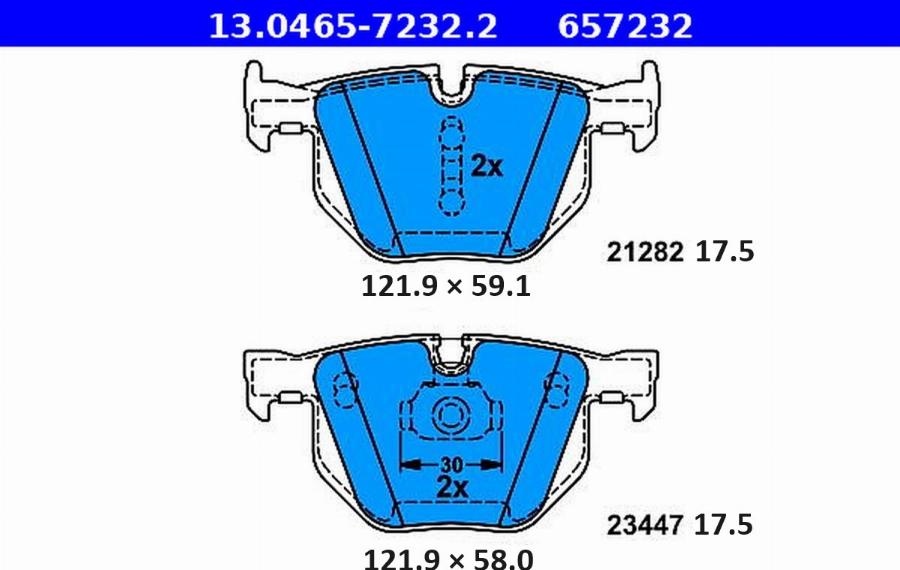 ATE-APAC 13.0465-7232.2 - Тормозные колодки, дисковые, комплект abcparts.ee
