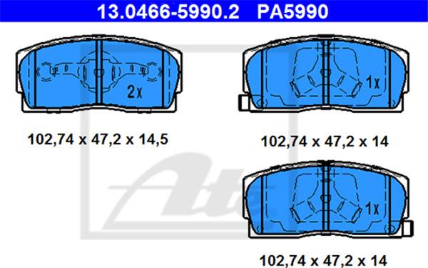 ATE-APAC 13.0466-5990.2 - Тормозные колодки, дисковые, комплект abcparts.ee