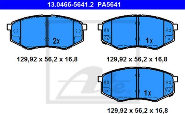 ATE-APAC 13.0466-5641.2 - Тормозные колодки, дисковые, комплект abcparts.ee