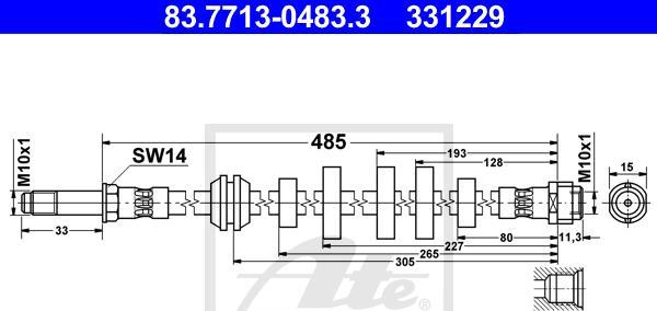ATE-APAC 83.7713-0483.3 - Тормозной шланг abcparts.ee