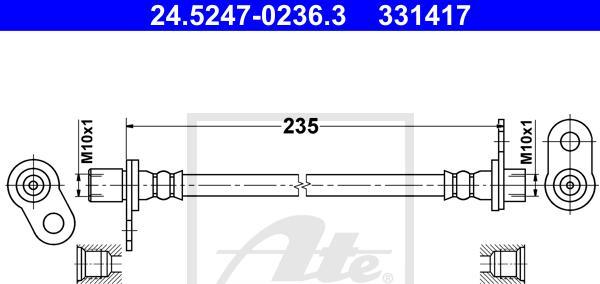 ATE-APAC 24.5247-0236.3 - Тормозной шланг abcparts.ee
