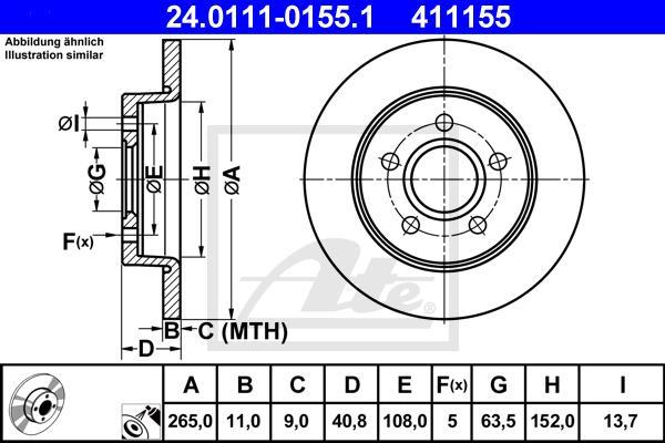 ATE-APAC 24.0111-0155.1 - Тормозной диск abcparts.ee
