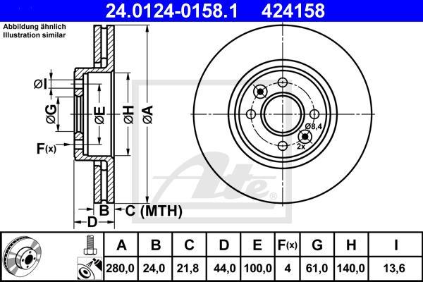 ATE-APAC 24.0124-0158.1 - Тормозной диск abcparts.ee