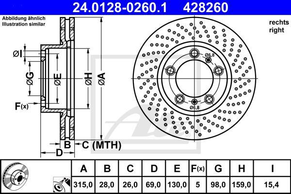 ATE-APAC 24.0128-0260.1 - Тормозной диск abcparts.ee