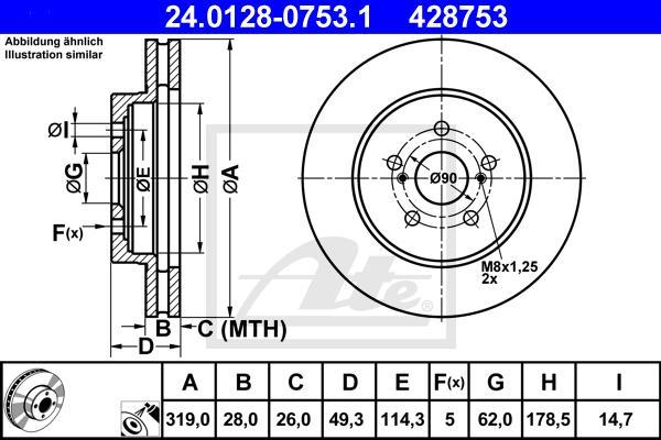 ATE-APAC 24.0128-0753.1 - Тормозной диск abcparts.ee