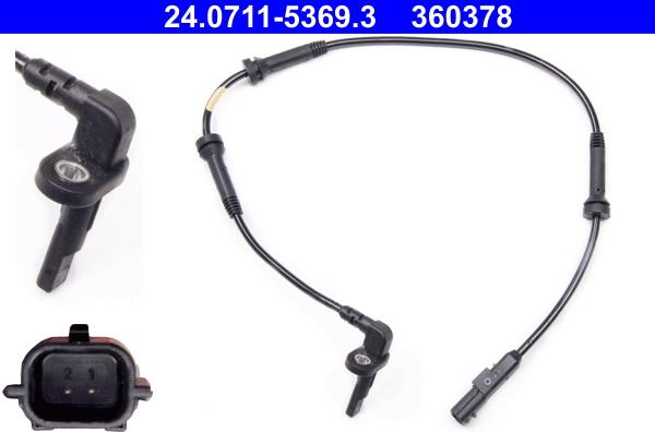 ATE-APAC 24.0711-5369.3 - ABS датчик, частота вращения колеса abcparts.ee