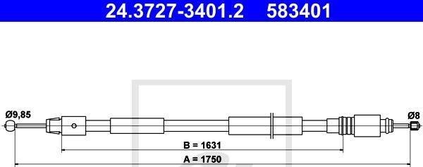 ATE-APAC 24.3727-3401.2 - Тросик, cтояночный тормоз abcparts.ee