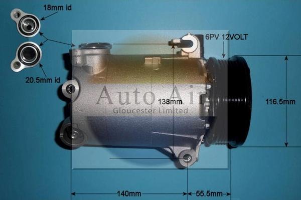 Auto Air Gloucester 14-1048P - Компрессор кондиционера abcparts.ee