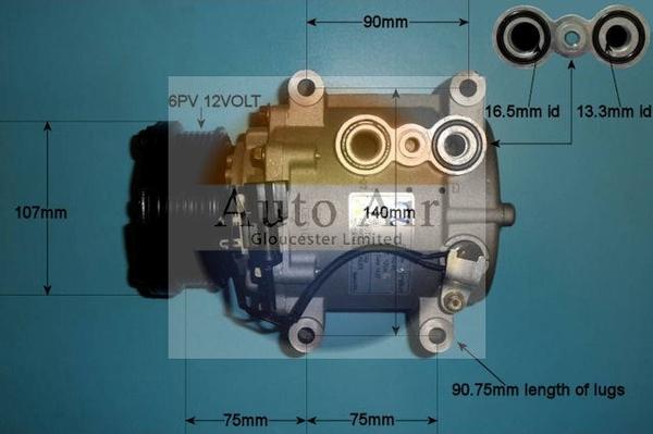 Auto Air Gloucester 14-1006P - Компрессор кондиционера abcparts.ee