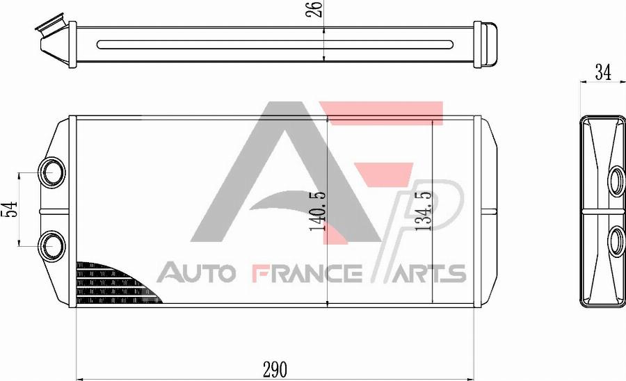 AUTO FRANCE PARTS 45-0008C - Теплообменник, отопление салона abcparts.ee