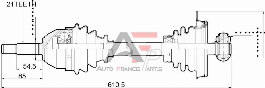 AUTO FRANCE PARTS 16-0035C - Приводной вал abcparts.ee