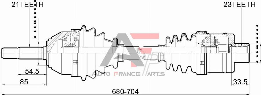 AUTO FRANCE PARTS 16-0036C - Приводной вал abcparts.ee