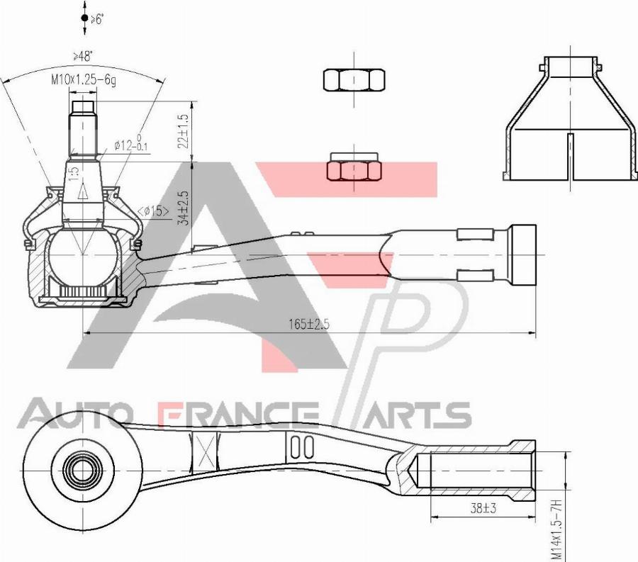 AUTO FRANCE PARTS 11-6043C - Наконечник рулевой тяги, шарнир abcparts.ee