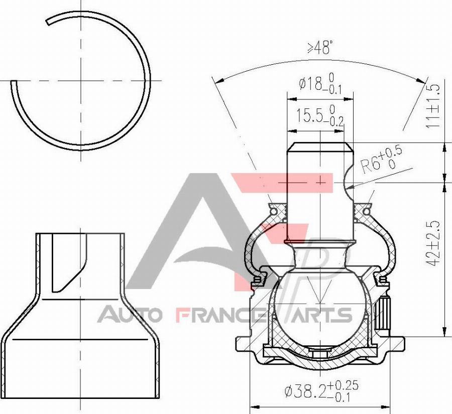 AUTO FRANCE PARTS 11-0045C - Шаровая опора abcparts.ee