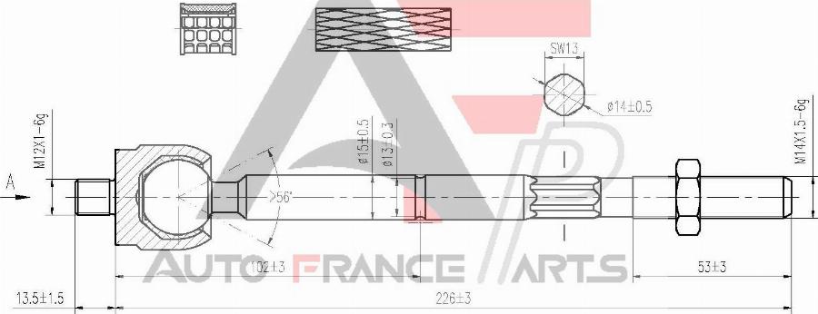 AUTO FRANCE PARTS 11-3041C - Осевой шарнир рулевой тяги, внутренний abcparts.ee