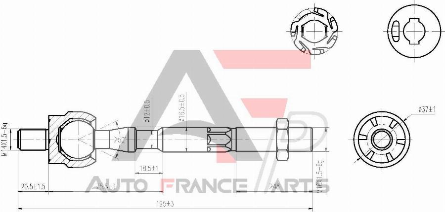 AUTO FRANCE PARTS 11-3013C - Осевой шарнир рулевой тяги, внутренний abcparts.ee
