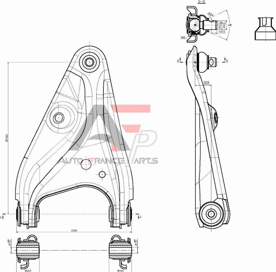 AUTO FRANCE PARTS 13-0046S - Рычаг подвески колеса abcparts.ee