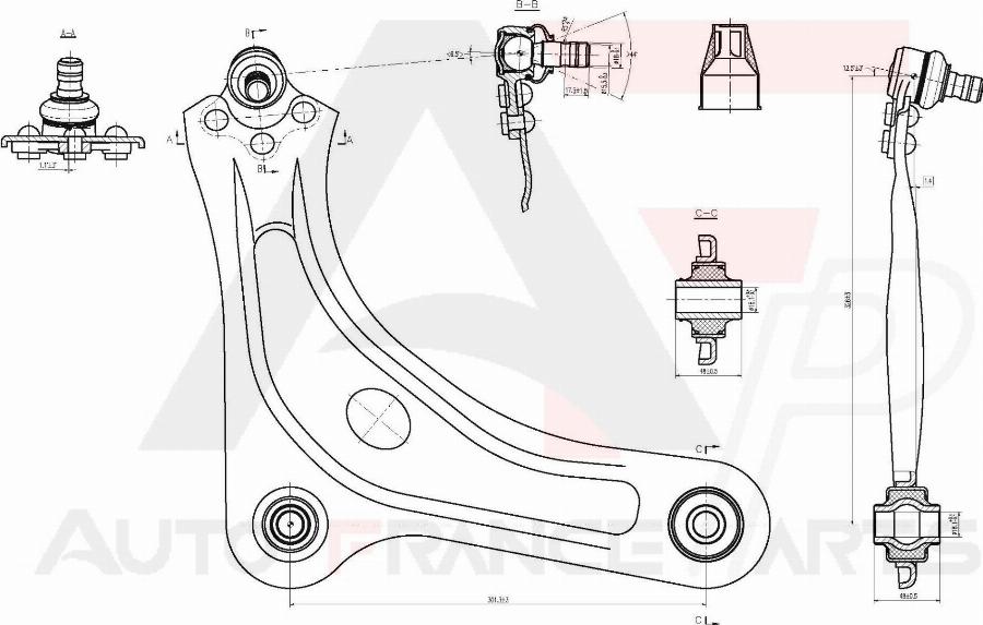AUTO FRANCE PARTS 13-0041S - Рычаг подвески колеса abcparts.ee