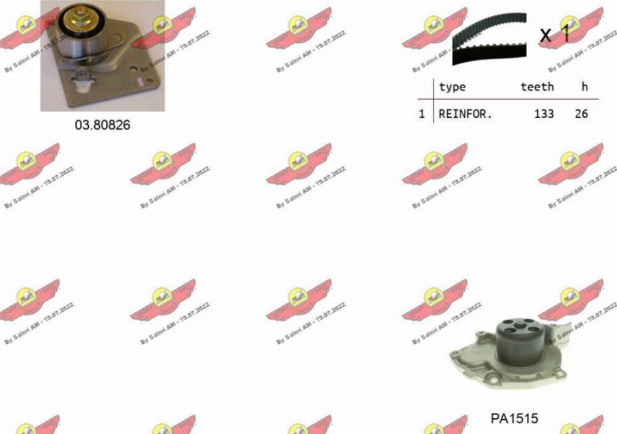 Autokit 04.5120PA2 - Водяной насос + комплект зубчатого ремня ГРМ abcparts.ee