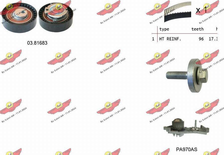 Autokit 04.5319PA2 - Водяной насос + комплект зубчатого ремня ГРМ abcparts.ee