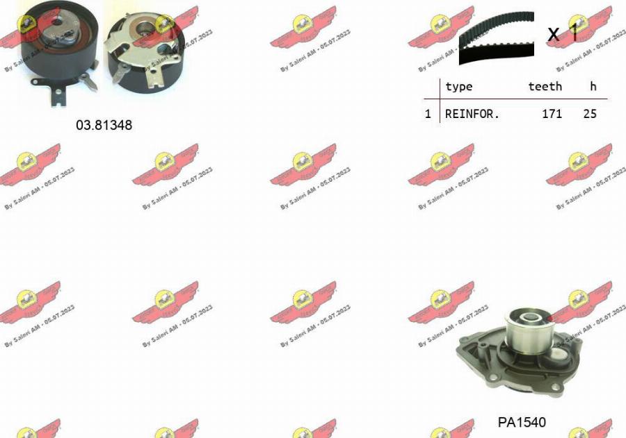 Autokit 04.5318PA - Водяной насос + комплект зубчатого ремня ГРМ abcparts.ee