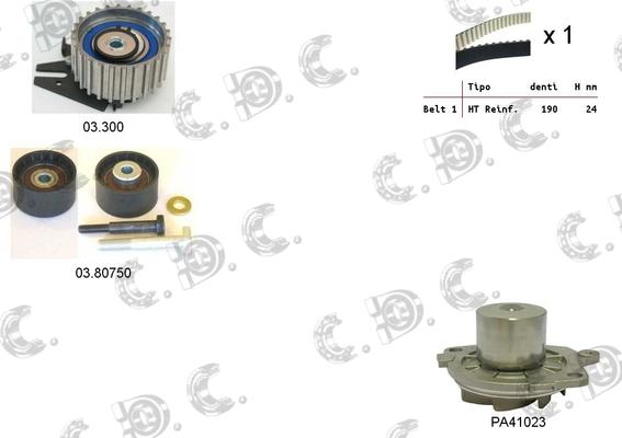 Autokit 04.5282PA - Водяной насос + комплект зубчатого ремня ГРМ abcparts.ee