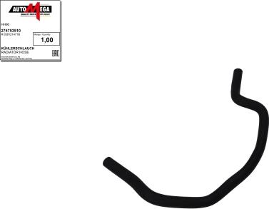 Automega 274753510 - Шланг радиатора abcparts.ee