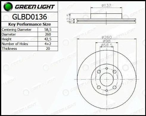 AutomotiveAdriado GLBD0136 - Тормозной диск abcparts.ee