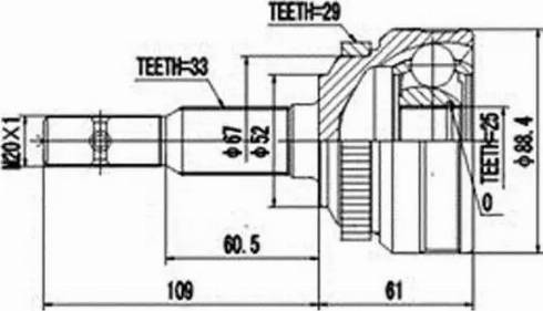Aywiparts AW1510278A - Комплект ШРУСа, приводной вал, шарнир abcparts.ee