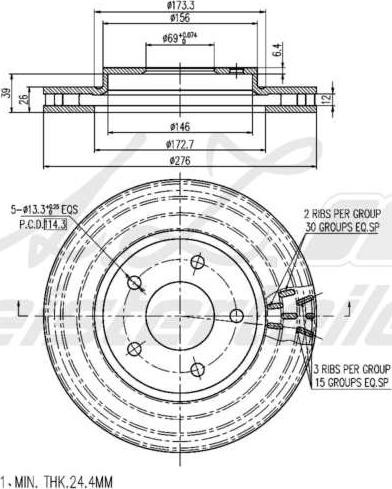 A.Z. Meisterteile AZMT-44-024-1964 - Тормозной диск abcparts.ee