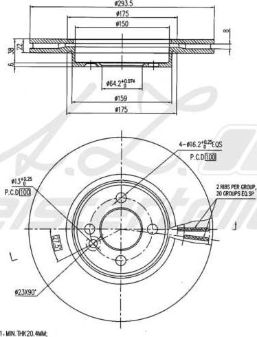 A.Z. Meisterteile AZMT-44-024-1988 - Тормозной диск abcparts.ee