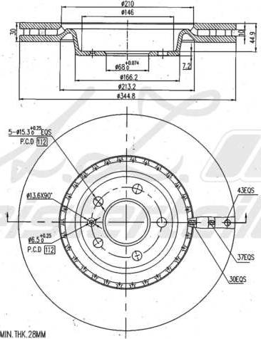 A.Z. Meisterteile AZMT-44-024-1934 - Тормозной диск abcparts.ee