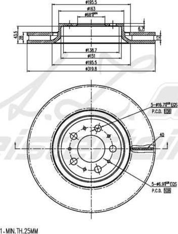 A.Z. Meisterteile AZMT-44-024-1937 - Тормозной диск abcparts.ee
