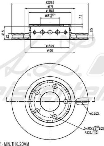 A.Z. Meisterteile AZMT-44-024-1929 - Тормозной диск abcparts.ee