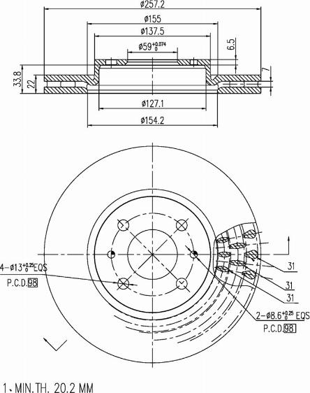 A.Z. Meisterteile AZMT-44-024-1491 - Тормозной диск abcparts.ee