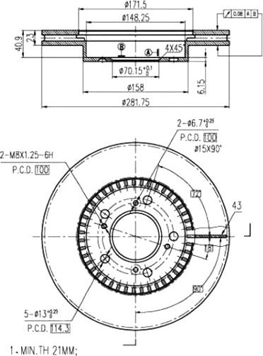 A.Z. Meisterteile AZMT-44-024-1505 - Тормозной диск abcparts.ee