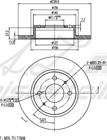 A.Z. Meisterteile AZMT-44-024-1698 - Тормозной диск abcparts.ee