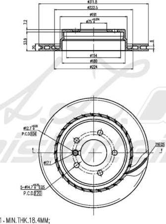 A.Z. Meisterteile AZMT-44-024-1665 - Тормозной диск abcparts.ee
