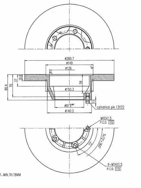 A.Z. Meisterteile AZMT-44-024-1006 - Тормозной диск abcparts.ee