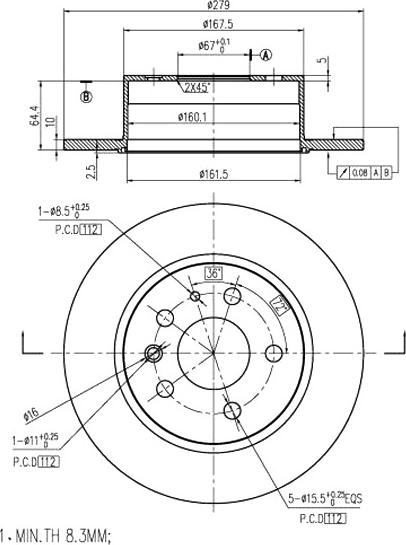 A.Z. Meisterteile AZMT-44-024-1000 - Тормозной диск abcparts.ee