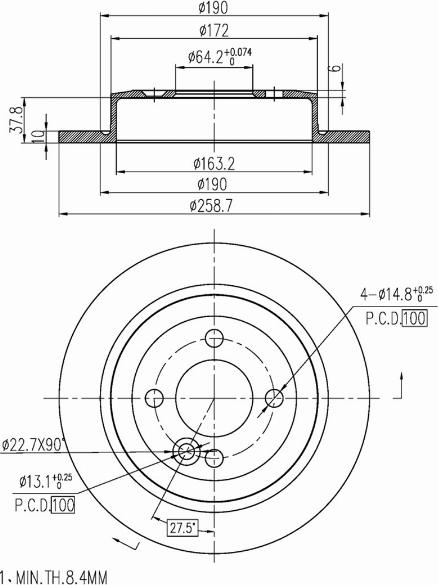 A.Z. Meisterteile AZMT-44-024-1073 - Тормозной диск abcparts.ee