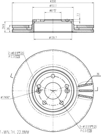 A.Z. Meisterteile AZMT-44-024-1118 - Тормозной диск abcparts.ee