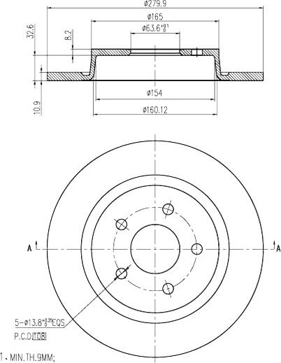 A.Z. Meisterteile AZMT-44-024-1135 - Тормозной диск abcparts.ee