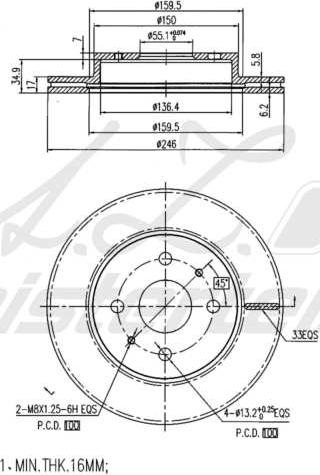 A.Z. Meisterteile AZMT-44-024-1814 - Тормозной диск abcparts.ee