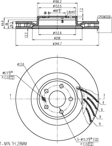 A.Z. Meisterteile AZMT-44-024-1341 - Тормозной диск abcparts.ee