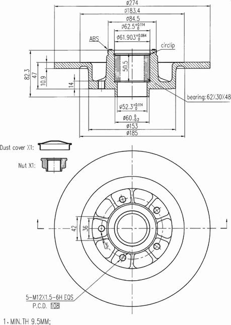A.Z. Meisterteile AZMT-44-024-1286 - Тормозной диск abcparts.ee