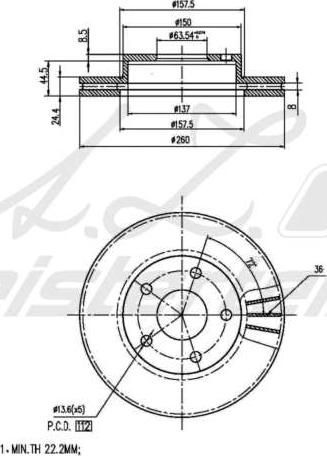 A.Z. Meisterteile AZMT-44-024-2058 - Тормозной диск abcparts.ee